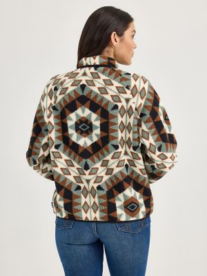 Women's Wrangler Retro® Half-Snap Sherpa Pullover in Green