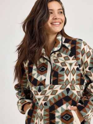 Women's Wrangler Retro® Half-Snap Sherpa Pullover | SALE | Wrangler®
