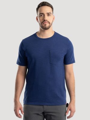 Men's Slub Knit Pocket T-Shirt in Estate Blue
