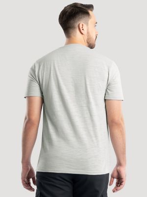 Men's Slub Knit Henley in Mirage Grey alternative view 3
