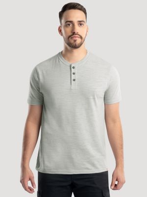 Men's Slub Knit Henley in Mirage Grey
