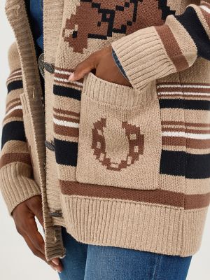 Women's Wrangler Retro® Western Cardigan in Brown alternative view 5