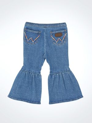 Little Girl's Ruffle Leg Flare Jean in Reign