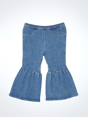 Little Girl's Ruffle Leg Flare Jean in Reign