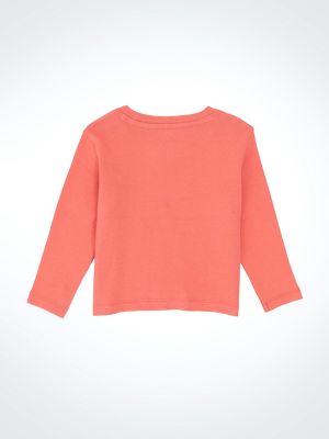 Little Girl's Western Graphic Long Sleeve Tee in Coral