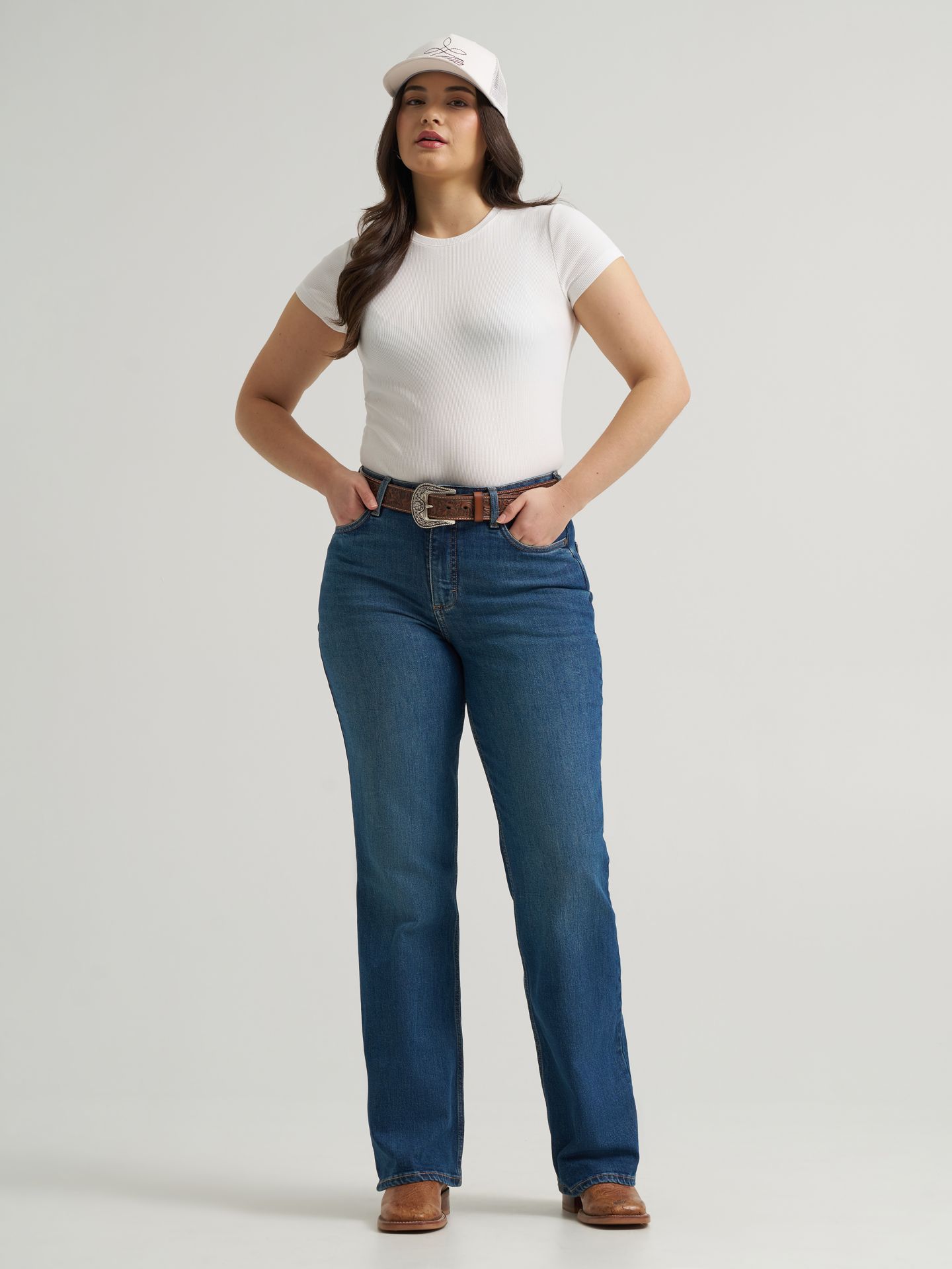 Женские джинсы Wrangler High Rise Skylar Relaxed Bootcut Riding, цвет: Lena — фото 3