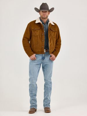 Men's Wrangler® Cowboy Cut® Sherpa Lined Corduroy Jacket in Monks Robe