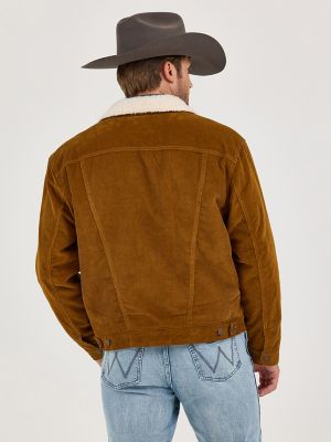 Men's Wrangler® Cowboy Cut® Sherpa Lined Corduroy Jacket in Monks Robe