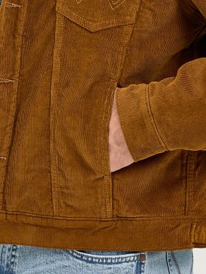Men's Wrangler® Cowboy Cut® Sherpa Lined Corduroy Jacket in Monks Robe