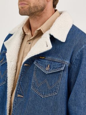 Men's Western Sherpa Lined Denim Wrange Jacket