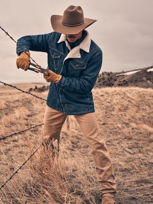 Men's Western Sherpa Lined Denim Wrange Jacket