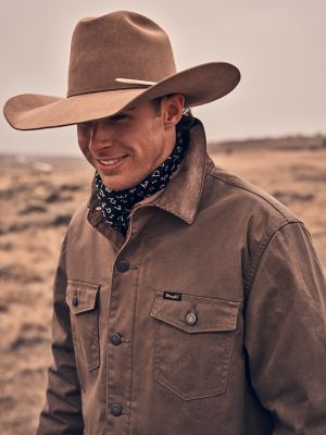 Men's Western Lined Canvas Barn Coat in Morel