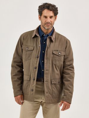 Men's Western Lined Canvas Barn Coat in Morel