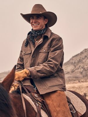 Men's Western Lined Canvas Barn Coat in Morel