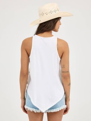 Women's Wrangler Bandana Diamond Front Tank in White alternative view 3
