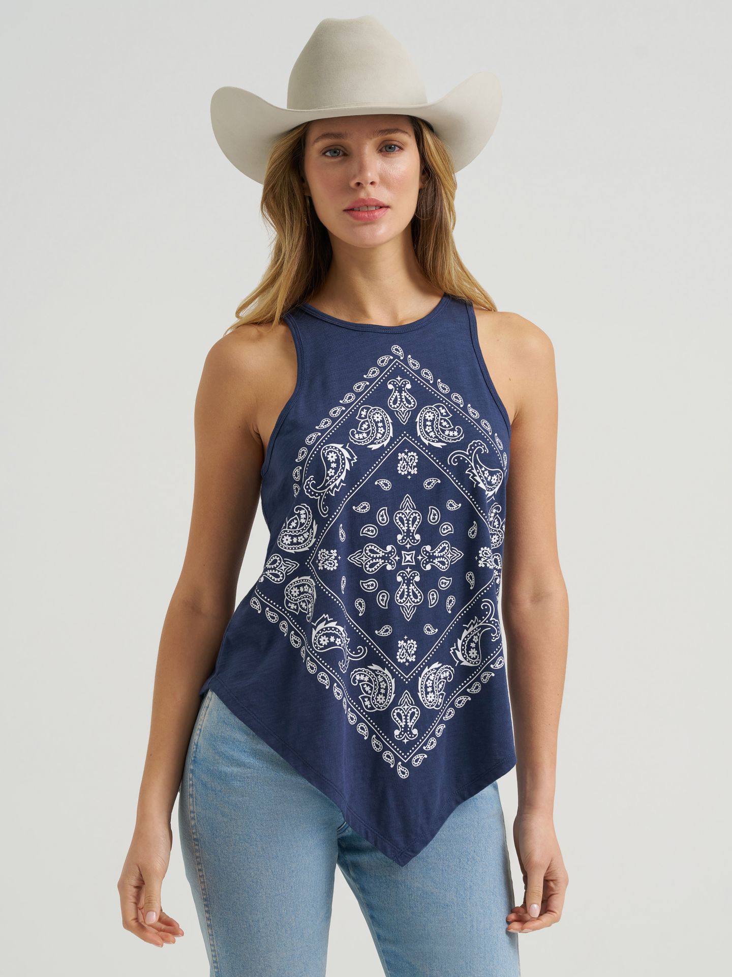 Женский топ Wrangler Bandana Diamond Front, цвет: Тёмно-синий — фото 2