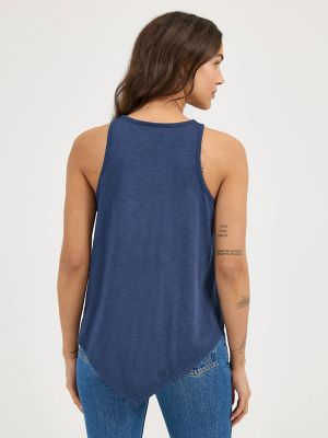 Women's Wrangler Bandana Diamond Front Tank in Navy