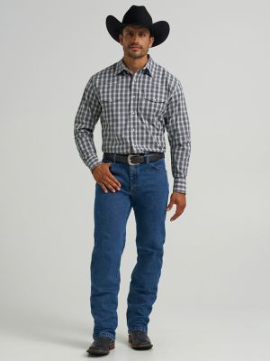 Men's Wrinkle Resist Long Sleeve Western Snap Plaid Shirt