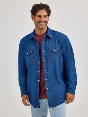 Men's Wrangler® Long Sleeve Flannel Lined Solid Work Shirt