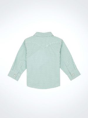 Little Boy's Long Sleeve Print Western Snap Shirt in Grassy