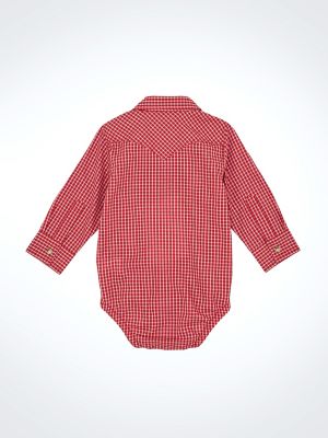 Baby Boy's Long Sleeve Western Snap Bodysuit in Red Rooster