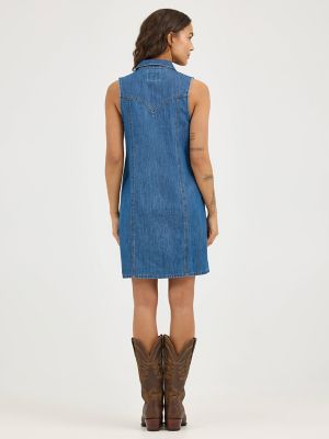 Women's Denim Shift Dress in Meadow Mist