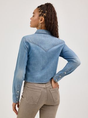 Women's Tie-Front Western Shirt in Ellis alternative view 3