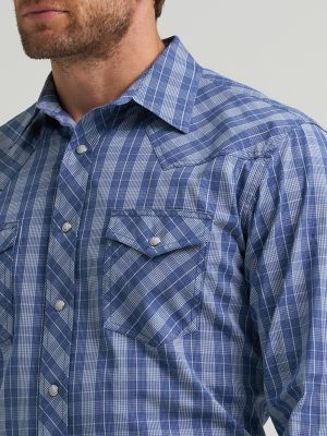 Men's 20X® Competition Advanced Comfort Long Sleeve Two Pocket Western Snap Shirt in Sangria Plaid