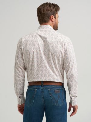 Men's 20X® Competition Advanced Comfort Long Sleeve Two Pocket Western Snap Shirt in Brown Scribble