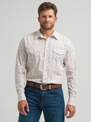Men's 20X® Competition Advanced Comfort Long Sleeve Two Pocket Western Snap Shirt in Brown Scribble
