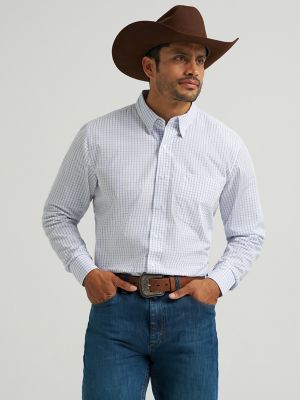 Men's Cody Johnson One Pocket Button Down Shirt in Sky Checks