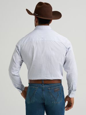 Men's Cody Johnson One Pocket Button Down Shirt in Sky Checks