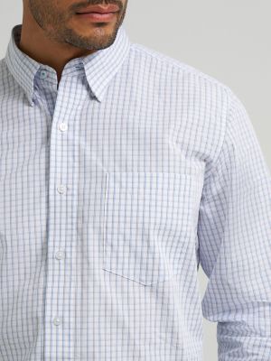 Men's Cody Johnson One Pocket Button Down Shirt in Sky Checks
