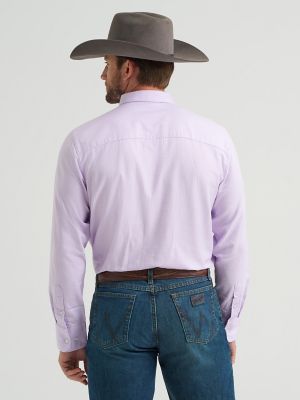 Men's Cody Johnson One Pocket Button Down Shirt in Lilac Diamonds