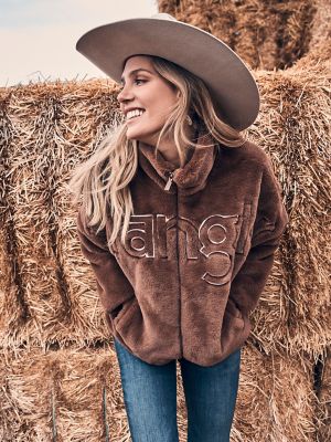 Women's Wrangler Logo Fuzzy Zip Jacket