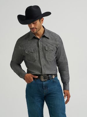 Men's Cody Johnson Two Pocket Western Snap Shirt in Black main view