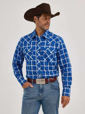 Men's Wrangler Retro® Long Sleeve Sawtooth Snap Pocket Western Shirt
