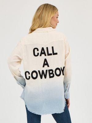 Wrangler x Lainey Wilson Gauzy Dip-Dye Western Snap Shirt in Dip -Dyed alternative view 5