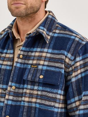 Men's Wrangler Quilt Lined Flannel Shirt Jacket | NEW