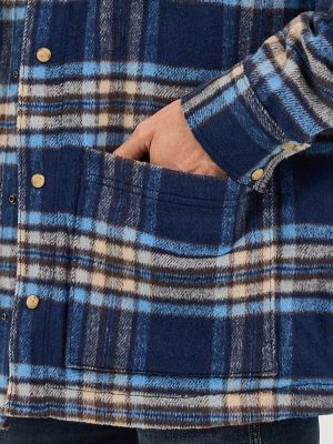 Men's Wrangler Quilt Lined Flannel Shirt Jacket