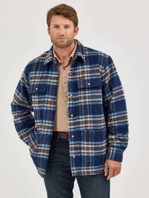 Men's Wrangler Quilt Lined Flannel Shirt Jacket | NEW