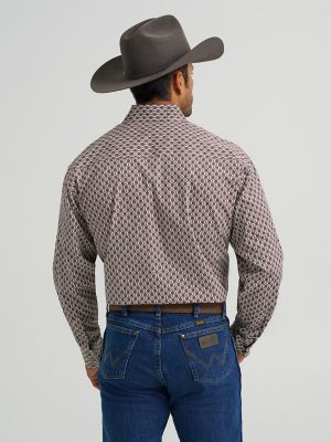 Wrangler® George Strait™ Troubadour Long Sleeve Western Snap Shirt in Coffee Splash alternative view 2