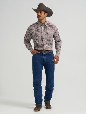 Wrangler® George Strait™ Troubadour Long Sleeve Western Snap Shirt in Coffee Splash alternative view