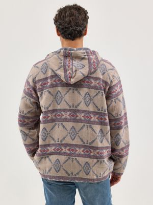 ★JEEP★Jacquard Knit Ball Padded Jumper★ニットジャンパー★ Men's Jacquard Quarter Zip Hooded Popover Jacket | NEW