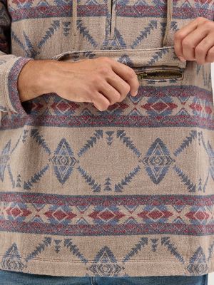 ★JEEP★Jacquard Knit Ball Padded Jumper★ニットジャンパー★ Men's Jacquard Quarter Zip Hooded Popover Jacket | NEW