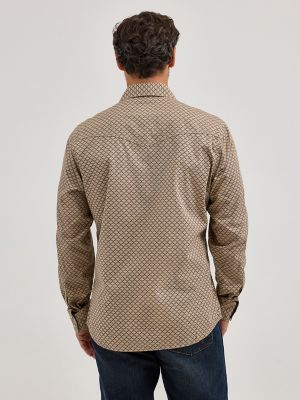 Men's Wrangler® Retro® Premium Long Sleeve Western Snap Printed Shirt