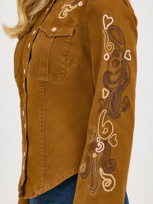Wrangler x Lainey Wilson Embroidered Utility Jacket in Monk’s Robe alternative view 4