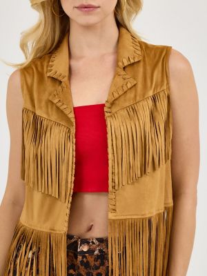 Wrangler x Lainey Wilson Festival Fringe Vest in Bone Brown alternative view 3