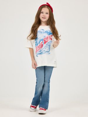 Girl's Wrangler x Lainey Wilson Oversized Graphic Tee in Heck Yeah alternative view
