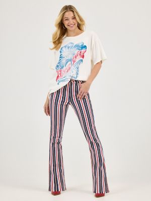 Wrangler x Lainey Wilson Striped Flare Jeans in Star Spangled Stripe alternative view 2